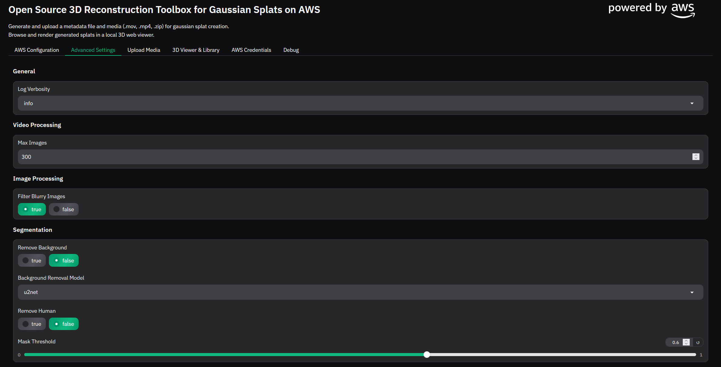 Gradio App - Job Settings